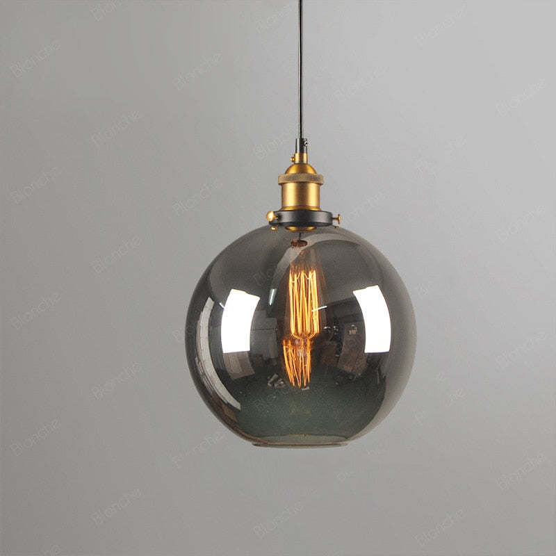 June Industrial Glass Pendant Light Clear/Amber/Smoke Grey - Neutralighting