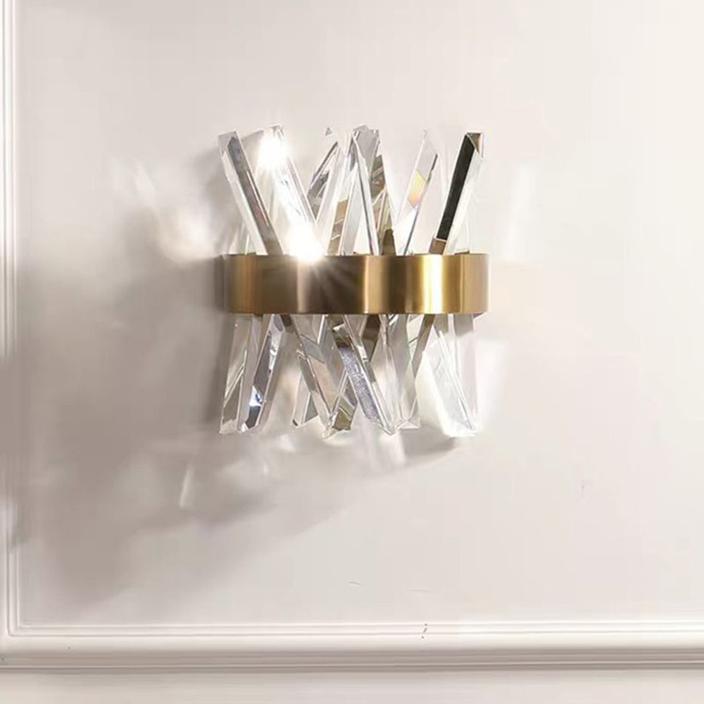 Kristy Decorative Geometric Crystal/Metal Wall Lamp, Gold - Neutralighting