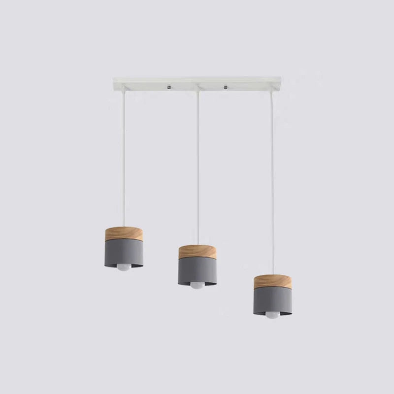 Valentina Modern Can Shape Metal/Wood Pendant Light - Neutralighting