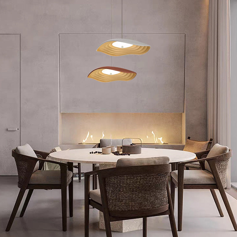Arisha Wabi-Sabi Resin LED Pendant Light, White/Orange/Black - Neutralighting