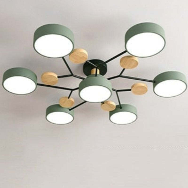 Arisha Ceiling Light, Wood Round for Living Room - Neutralighting