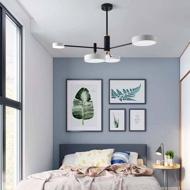 Arisha Pendant Light LED, Metal & Wood, Grey/White/Gold - Neutralighting