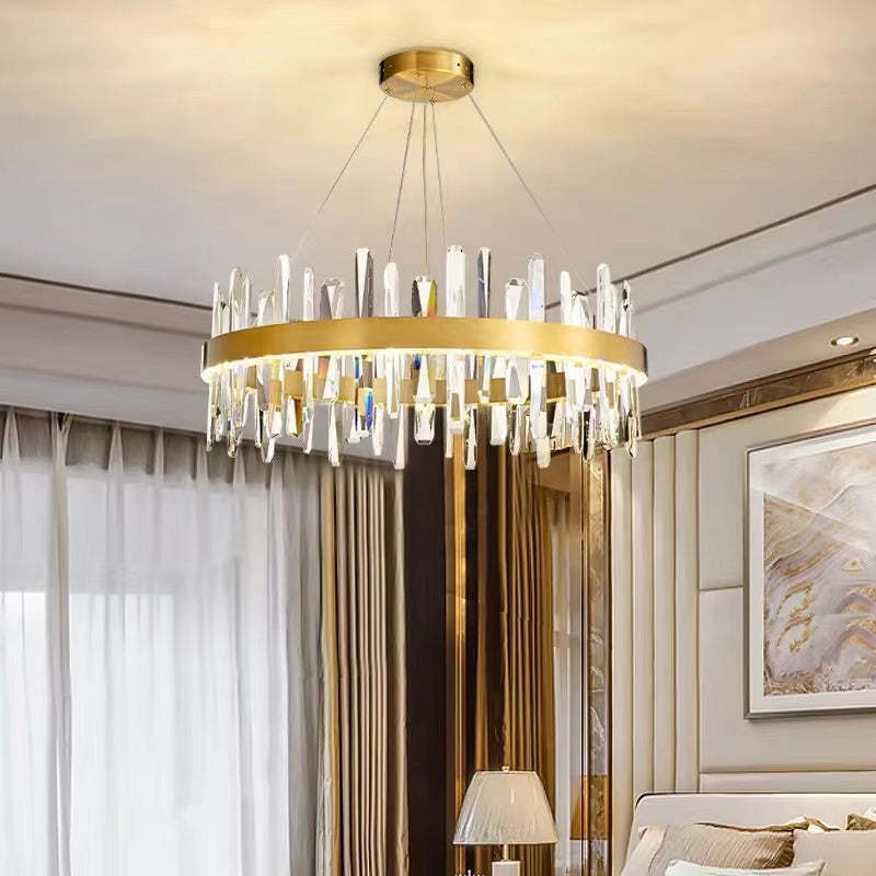 Kristy Modern Crystal Ring Chandelier Black&Gold - Neutralighting