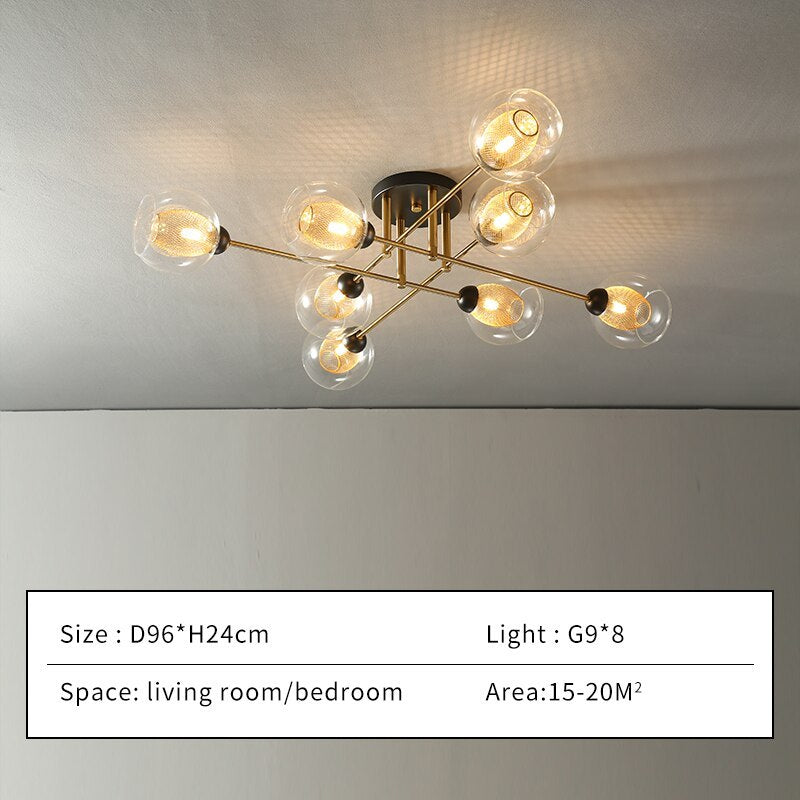 Valentina Industrial Glass Globe Chandelier LED, 6 Style - Neutralighting