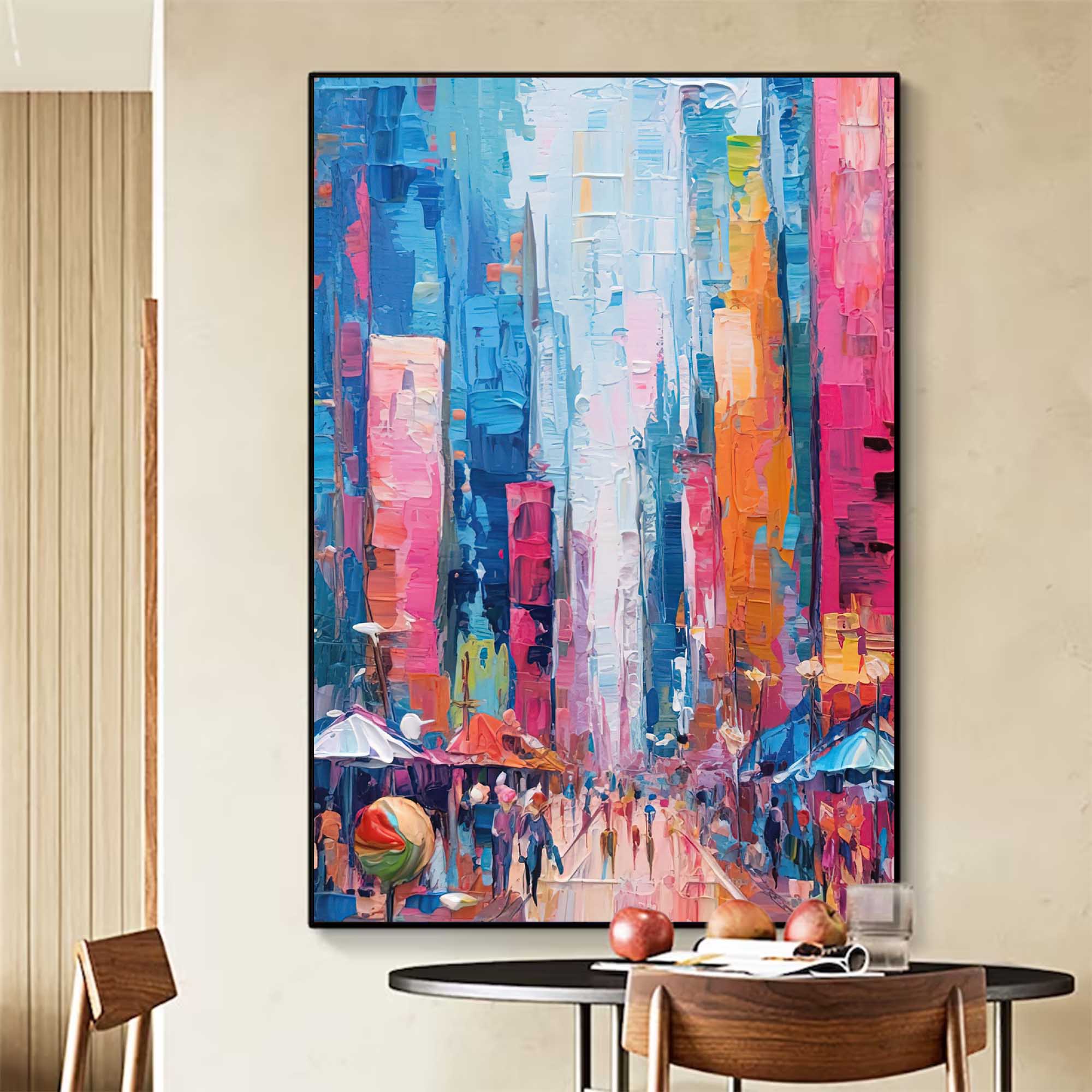 Wall Art Architecture Dopamine Colorful City Street