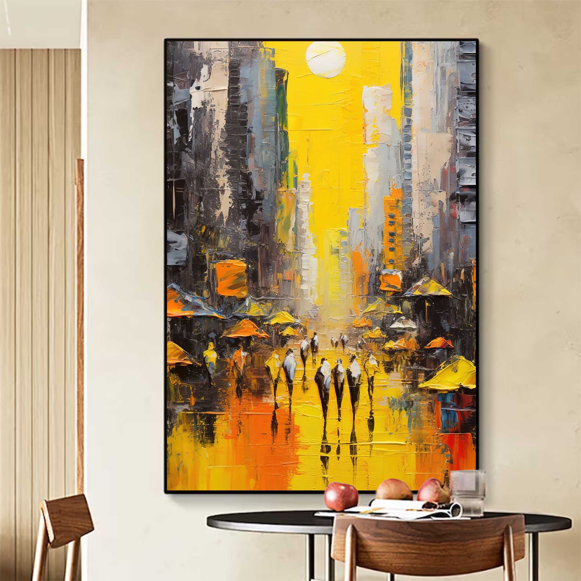 Wall Art Architecture City Street Scene Impasto Modern
