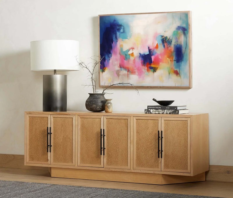 Vibrant Blue Pink Abstract Canvas Painting