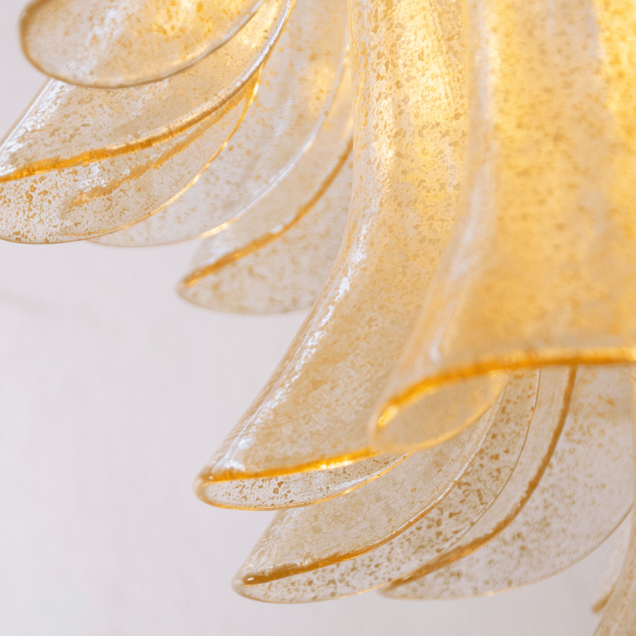 Aurora Chandelier Amber Lily Murano Glass Layered Centerpiece