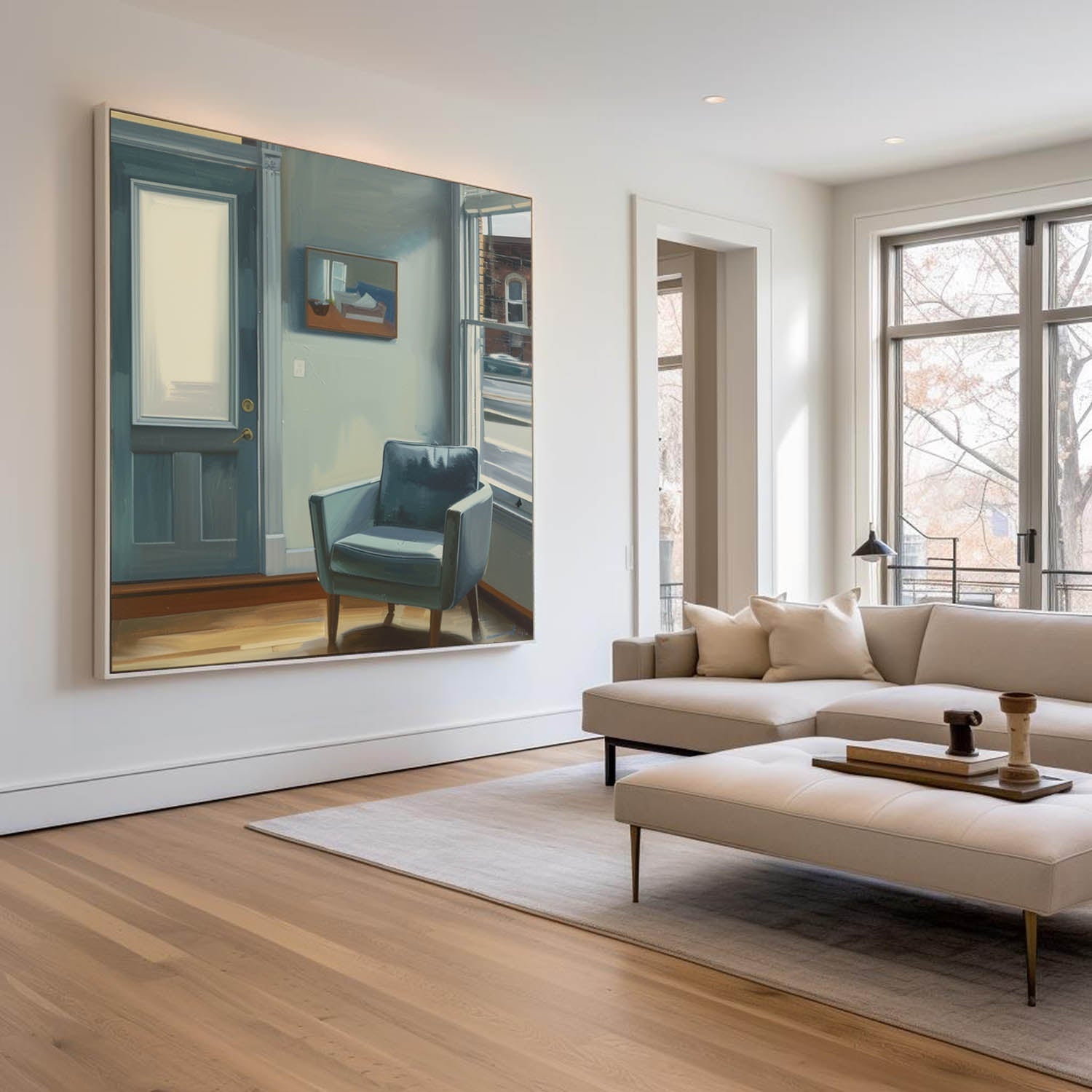 Blue Armchair Quiet Interior Painting