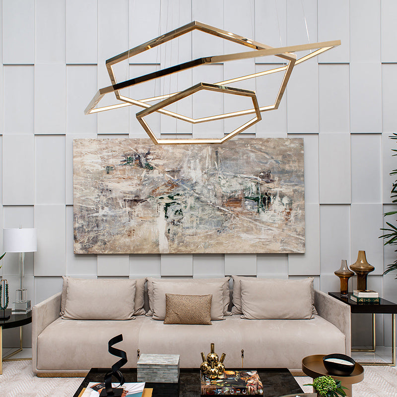 Arisha Minimalist Geomatic Metal Pendant Light, Gold, DIY - Neutralighting
