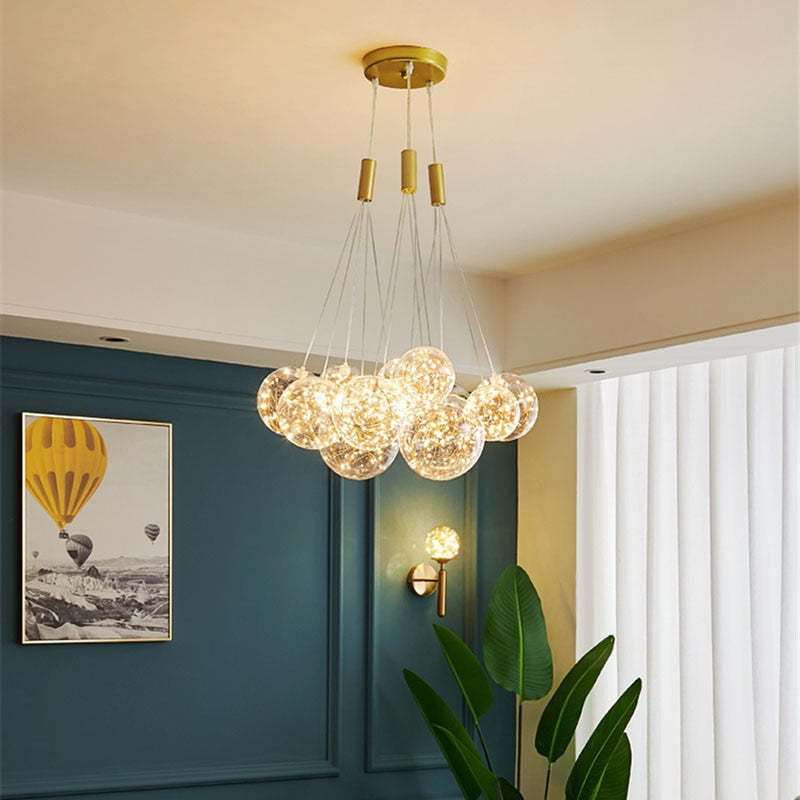 Valentina Glass Globe Bubble Pendant Light LED Stary - Neutralighting