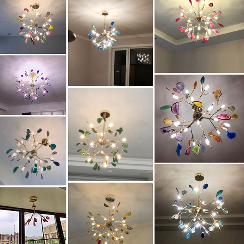 Aria Agate Creative Colourful Chandelier Bedroom/Living Room - Neutralighting