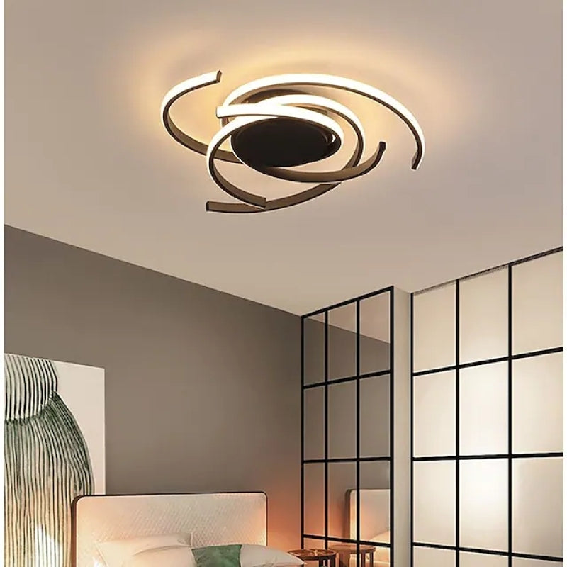 Arisha Modern Multi Arc Linetype Ceiling Light,Black/White - Neutralighting