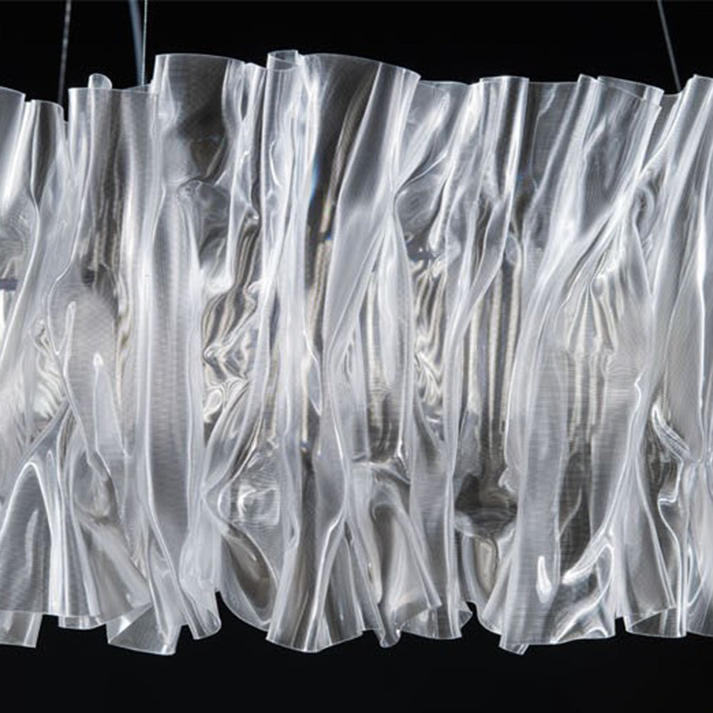 Kristy Modern Luxury Pleated Pendant Light, Circle, Acrylic/Stainless Steel - Neutralighting