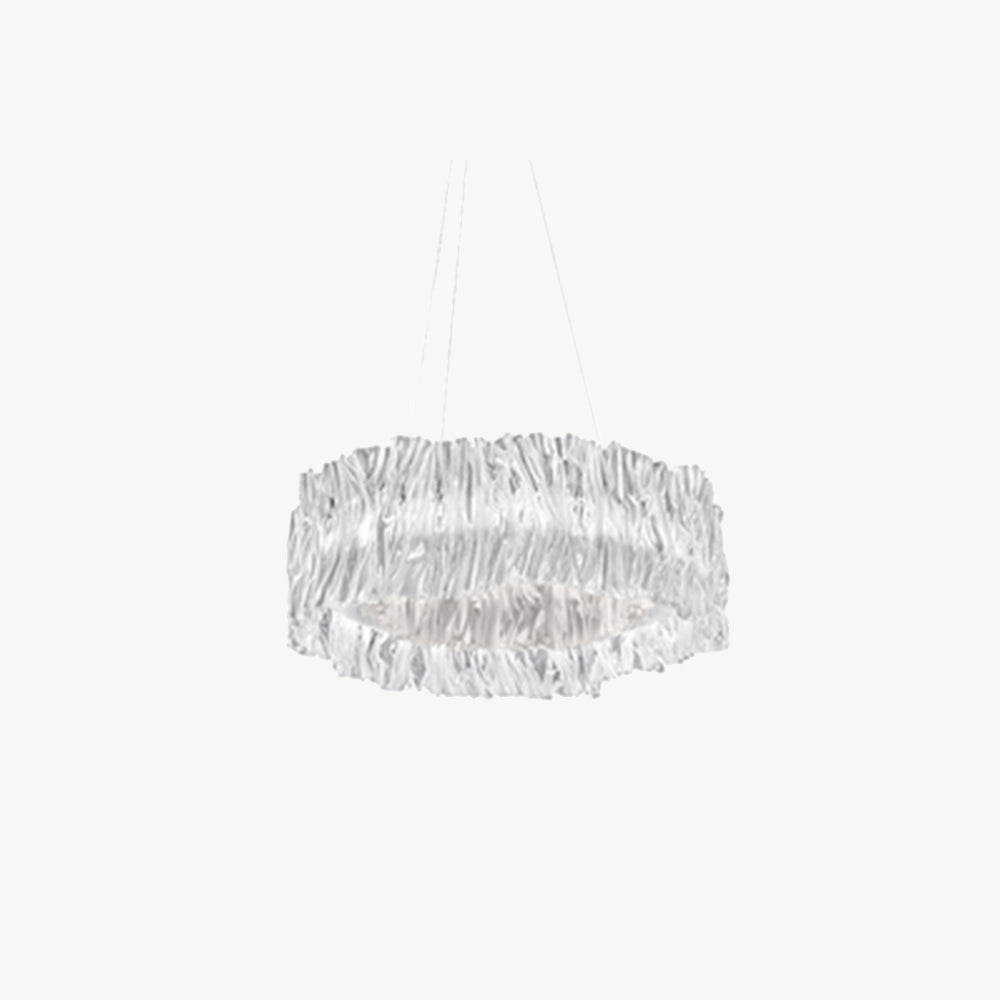 Kristy Modern Luxury Pleated Pendant Light, Circle, Acrylic/Stainless Steel - Neutralighting