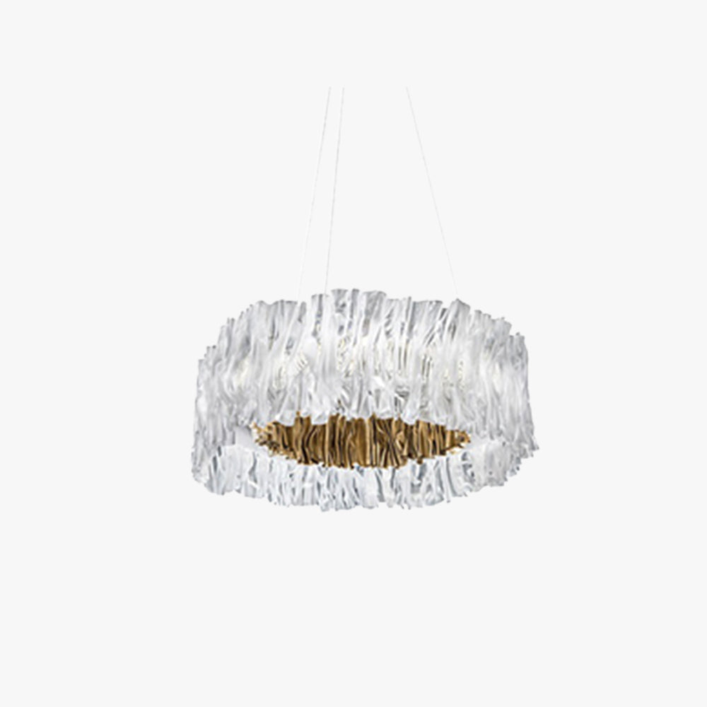 Kristy Modern Luxury Pleated Pendant Light, Circle, Acrylic/Stainless Steel - Neutralighting