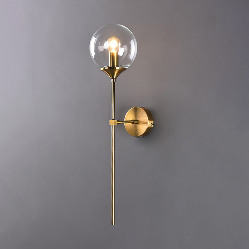Valentina Modern Globe Metal/Glass Wall Lamp, Gray/Amber/Clear/White - Neutralighting