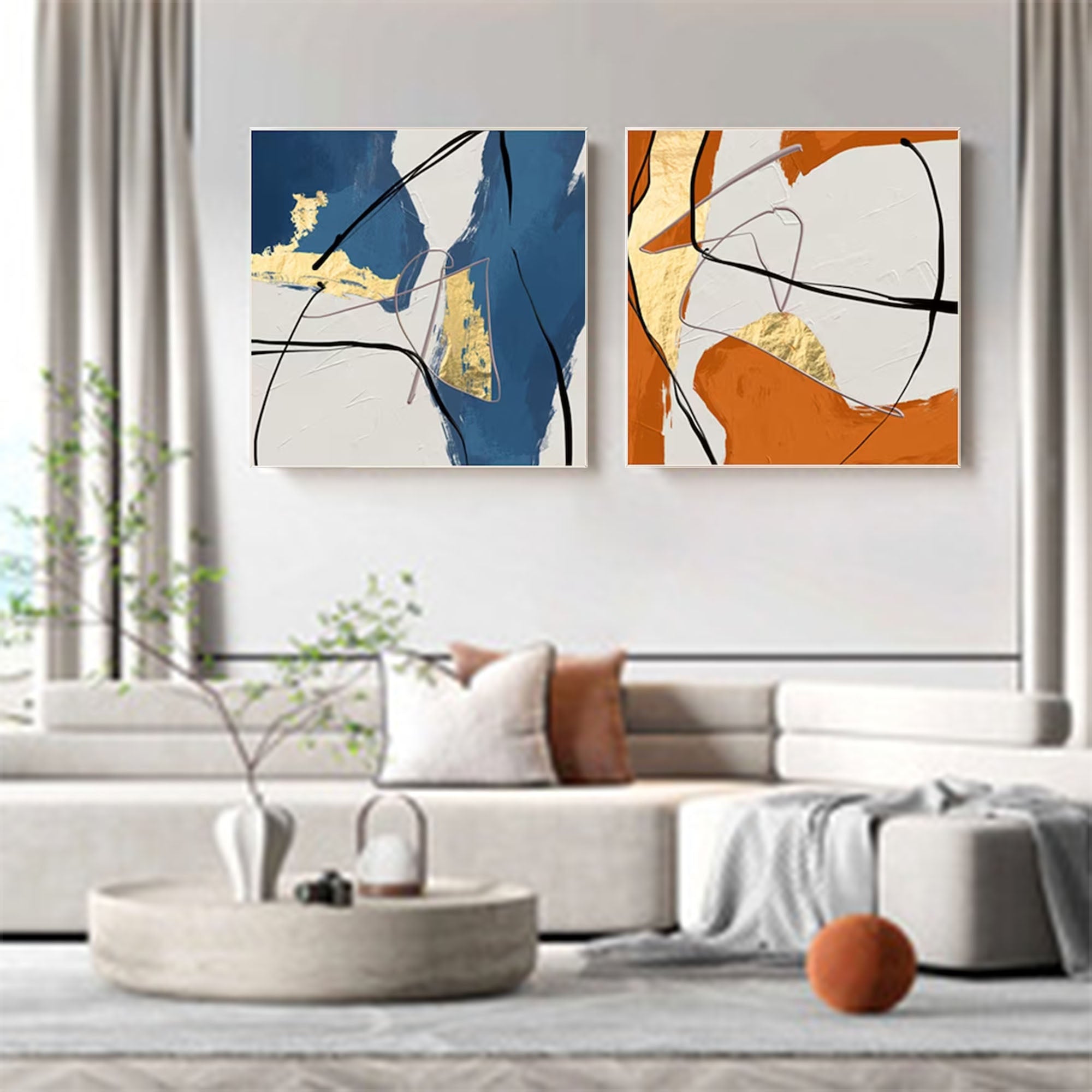 Abstract Canvas Art AB028 - Neutralighting