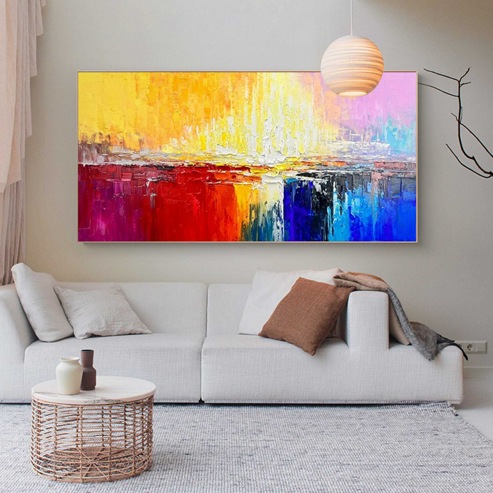 Wall Art Abstract Sunset Yellow Red Contemporary