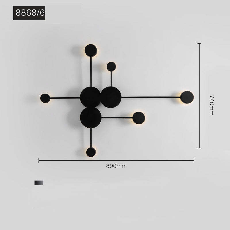 Arisha Modern Nordic Chessboard Metal Wall Lamp, Black - Neutralighting