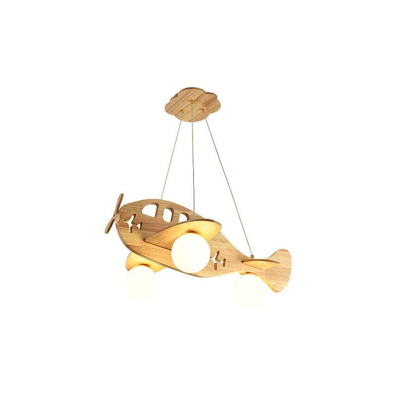 Arisha Vintage Airplane Shape Pendant Light, Wood - Neutralighting