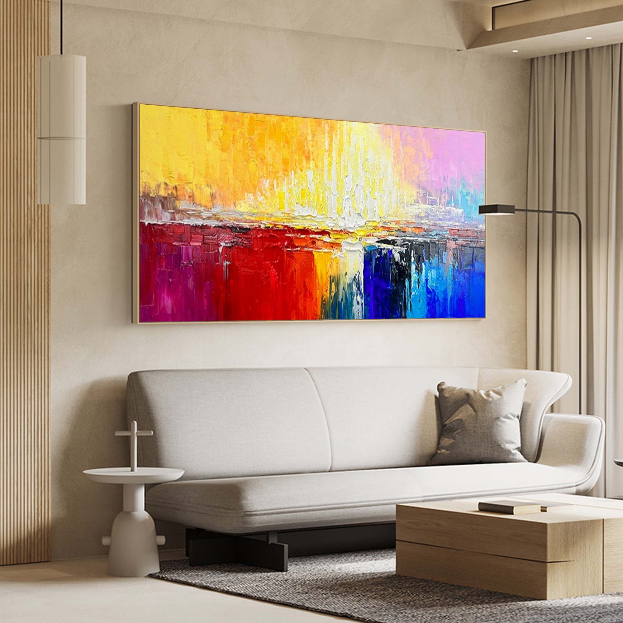 Wall Art Abstract Sunset Yellow Red Contemporary