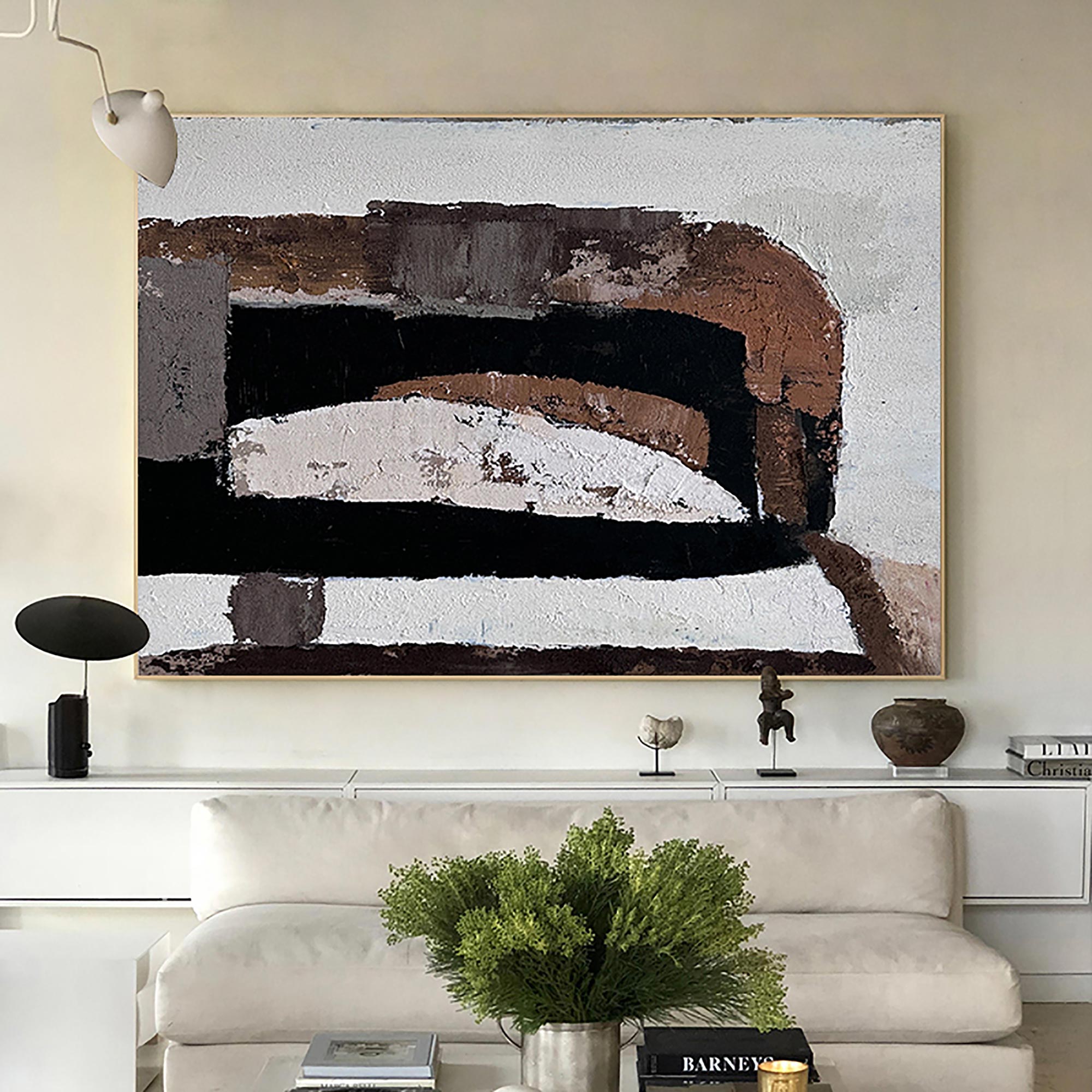Modern Black and Brown Abstract Canvas Wall Art