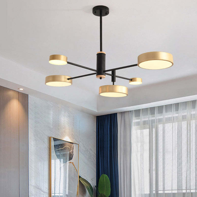 Arisha Pendant Light LED, Metal & Wood, Grey/White/Gold - Neutralighting
