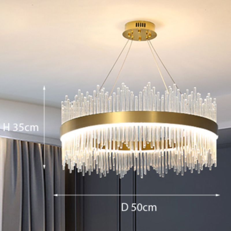 Kristy Modern Round/Rectangular Chain Chandelier, Gold - Neutralighting