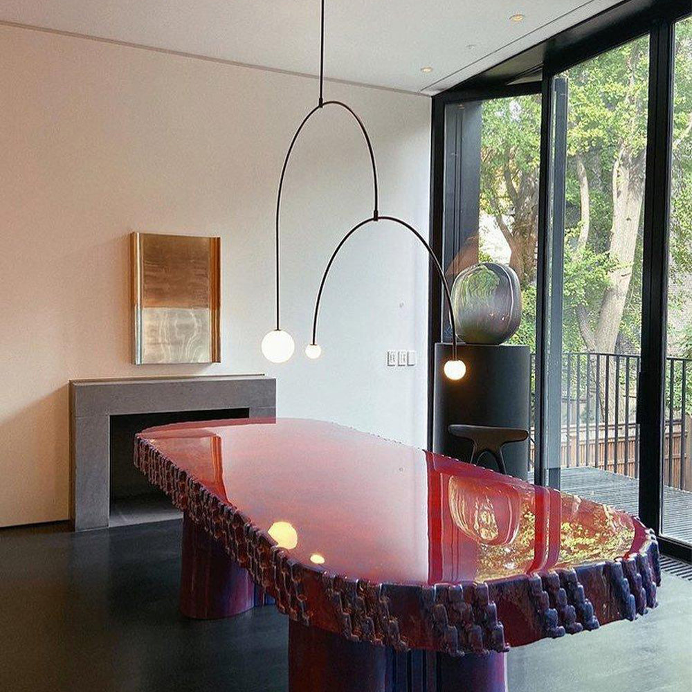 Arisha Minimalist Linear Mobile Pendant Light, Black - Neutralighting