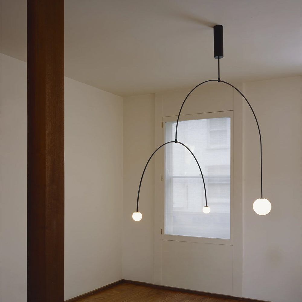 Arisha Minimalist Linear Mobile Pendant Light, Black - Neutralighting