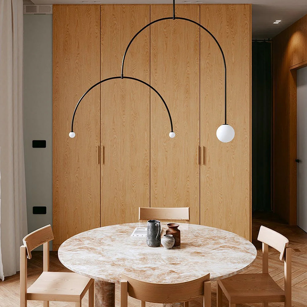 Arisha Minimalist Linear Mobile Pendant Light, Black - Neutralighting