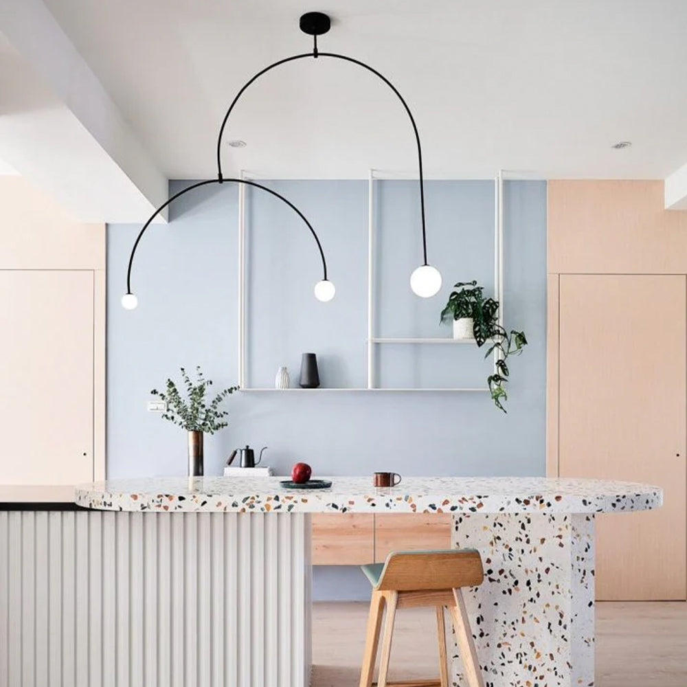 Arisha Minimalist Linear Mobile Pendant Light, Black - Neutralighting