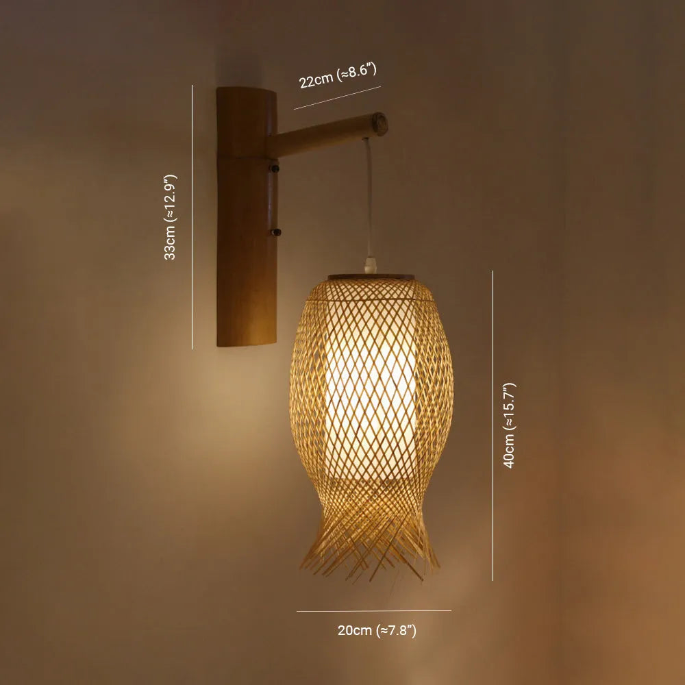 Ritta Wall Lamp Rustic, Muto Rattan Weaving LED, Hallway Wall Sconce - Neutralighting
