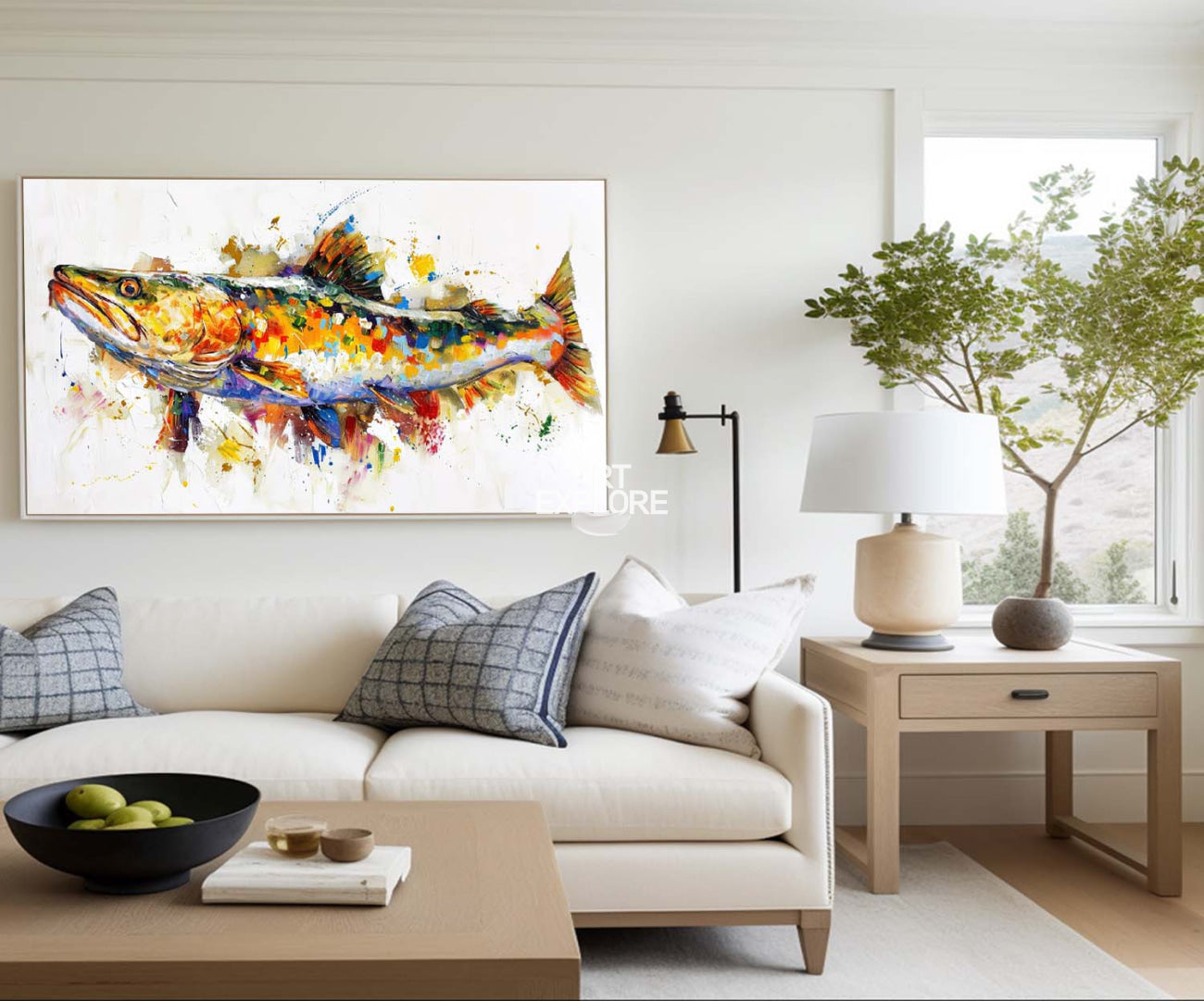 Colorful Splash Fish Canvas Wall Art
