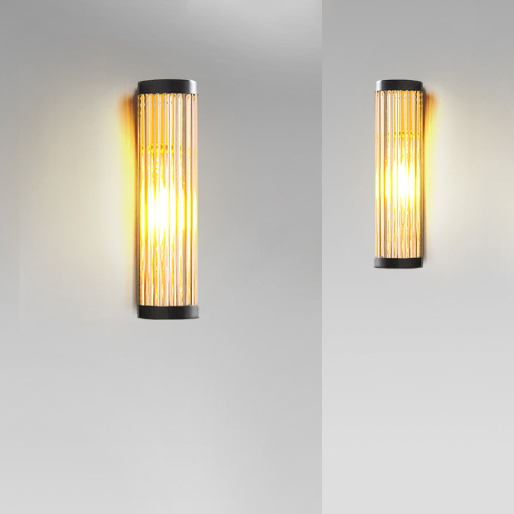 Yoru Modern Semi-Cylindrical Metal/Glass Outdoor Wall Lamp, Black - Neutralighting