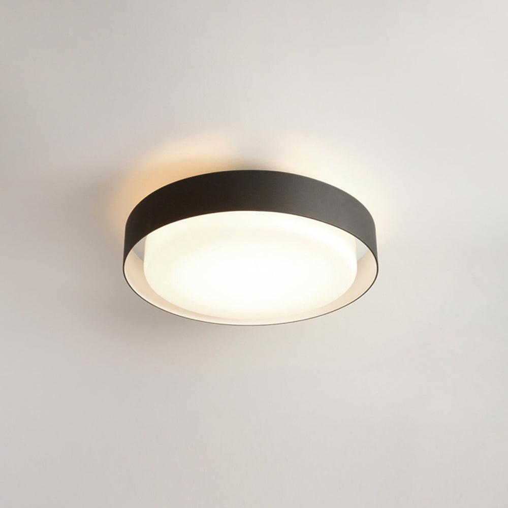 Ray Modern Round Flush Mount Ceiling Light, Metal/Acrylic, White/Black - Neutralighting