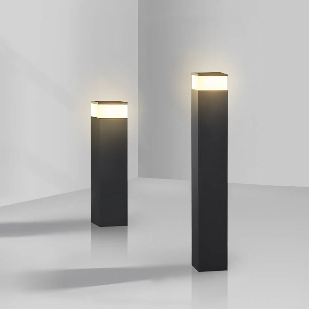 Ray Modern Metal Rectangular Outdoor Path Light, Black - Neutralighting
