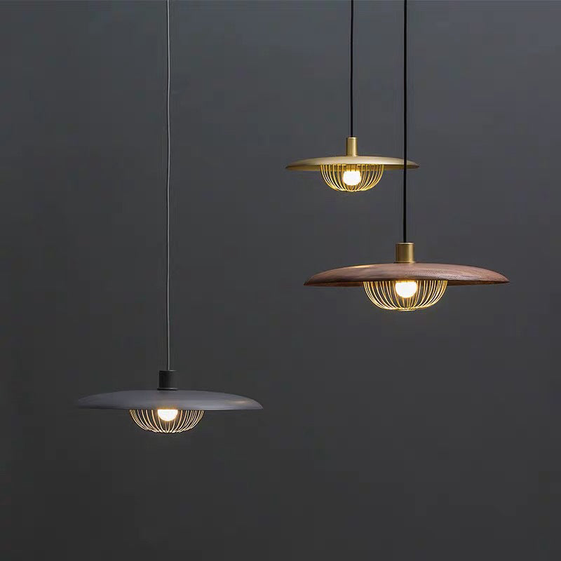 Arisha Modern Nordic Dome Pendant Light, Gold/Brown/Grey/Brown/Wood - Neutralighting