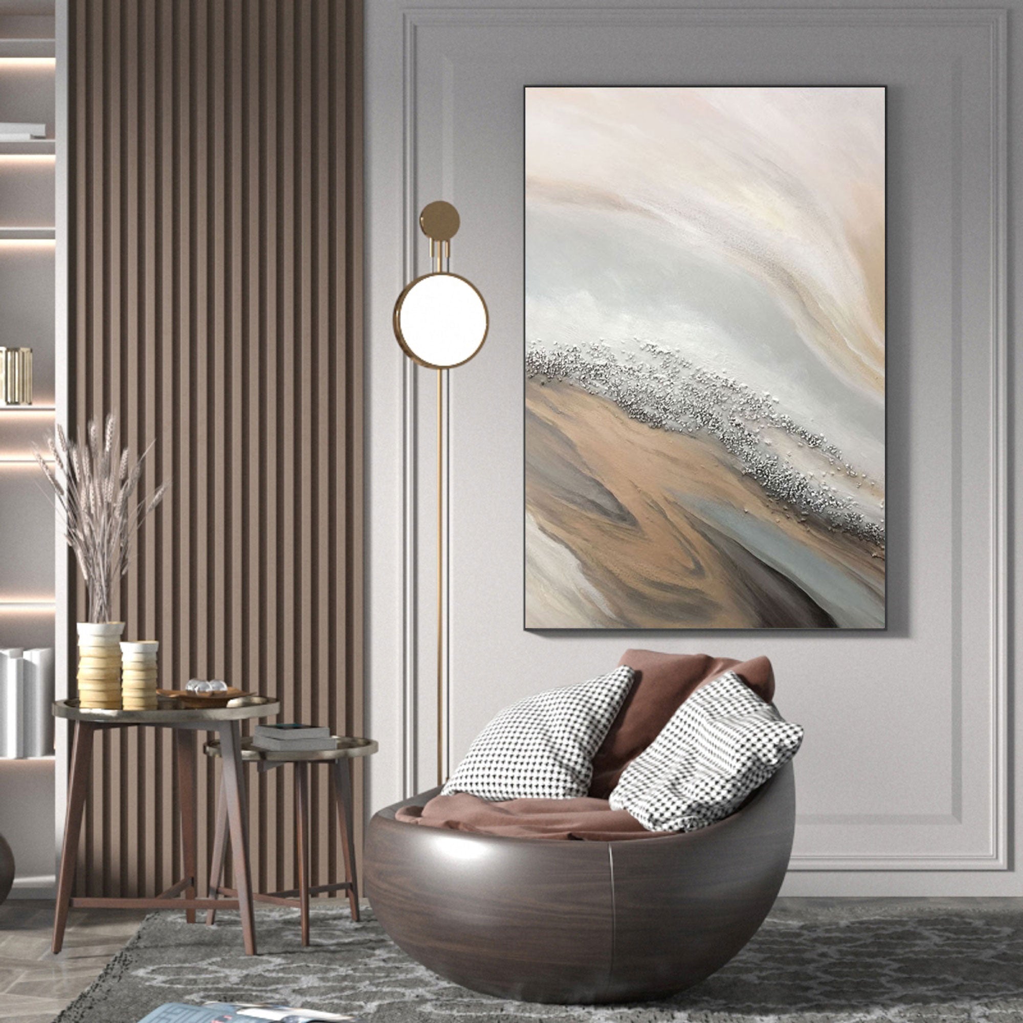 Abstract Grey Painting ABAV156 - Neutralighting