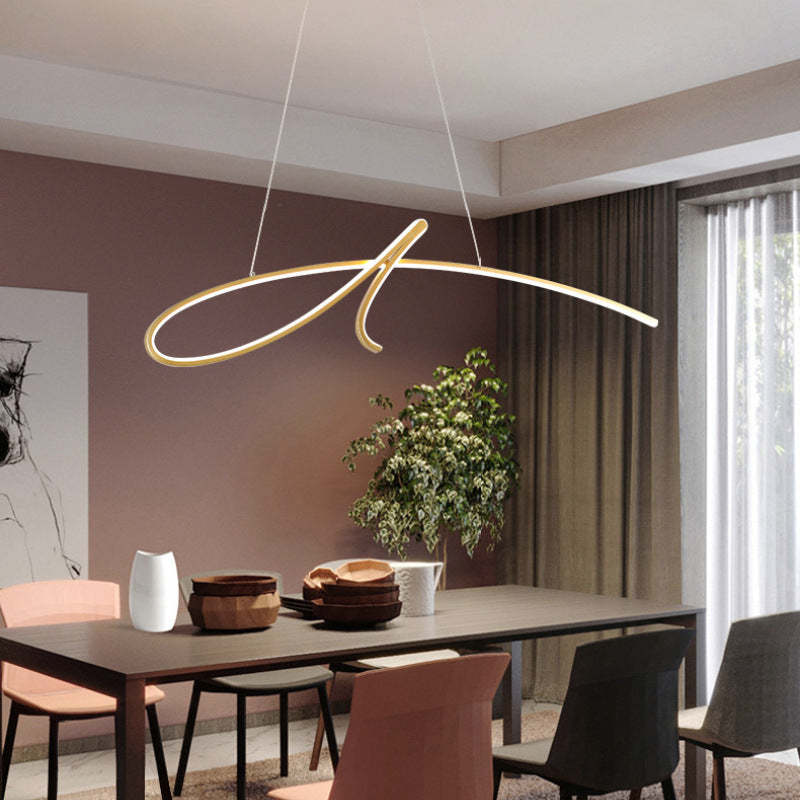 Arisha Pendant Light Irregular-curved Modern, Metal, Black/Gold, Restaurant - Neutralighting