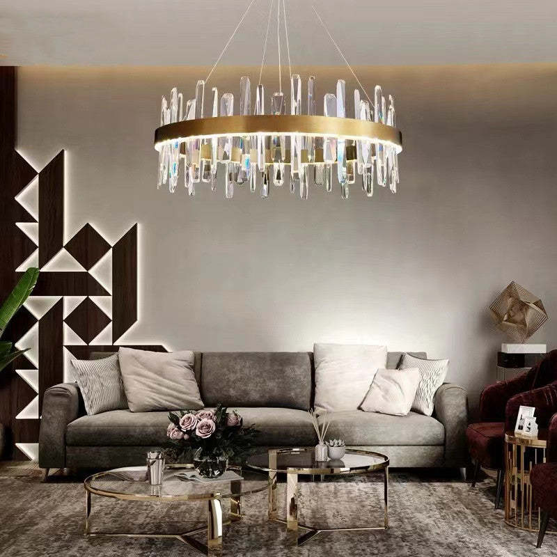 Kristy Modern Crystal Ring Chandelier Black&Gold - Neutralighting