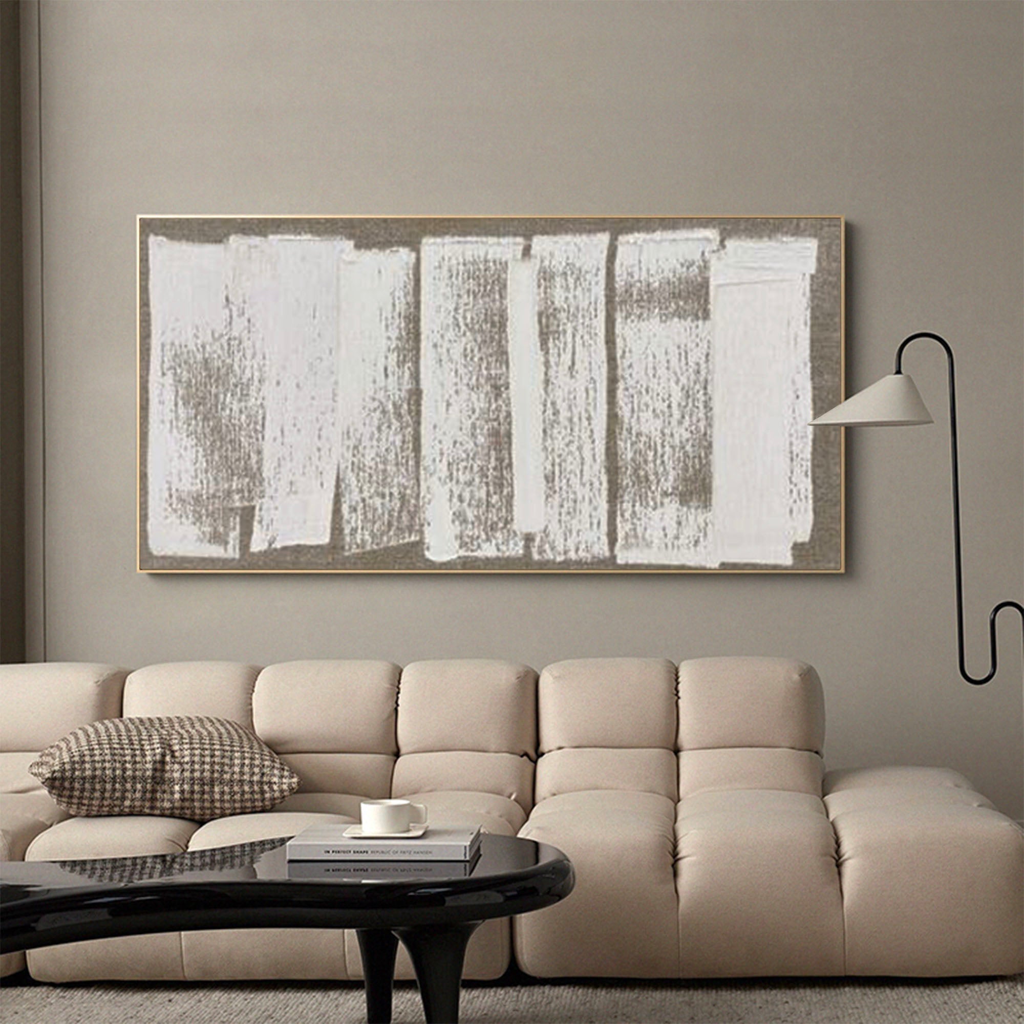 Minimalist White Textured Abstract Canvas Wall Art