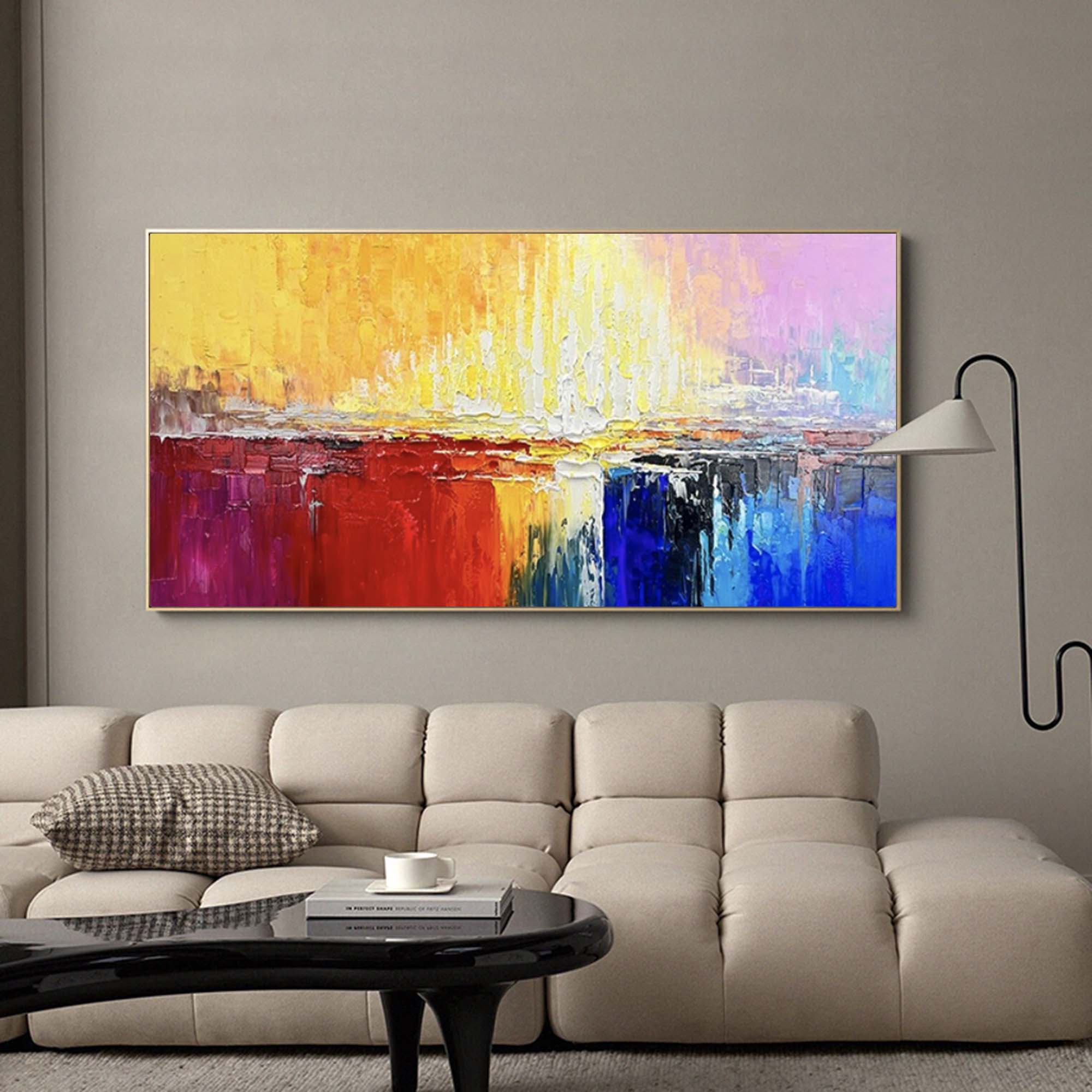 Wall Art Abstract Sunset Yellow Red Contemporary