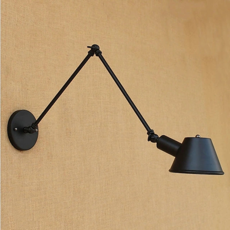 Epoch Rotatable Wall Lamp with Swing Arm, Black/Rust - Neutralighting