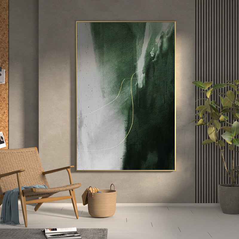 Green And Gold Abstract Paintin
