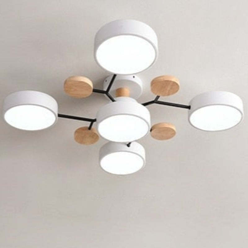Arisha Ceiling Light, Wood Round for Living Room - Neutralighting