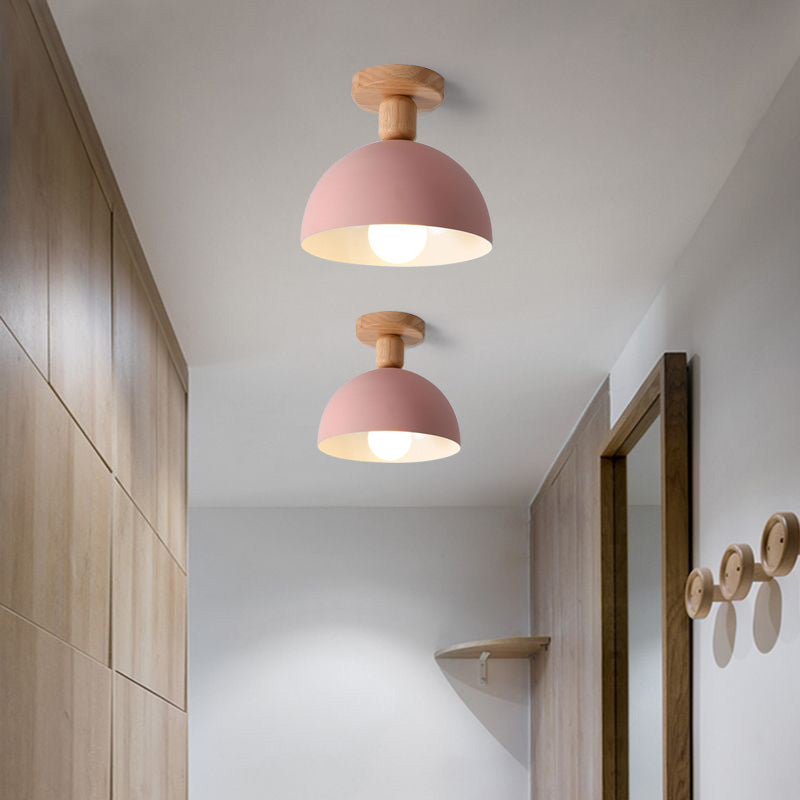 Muto Modern LED Wood Dome Ceiling Light - Neutralighting