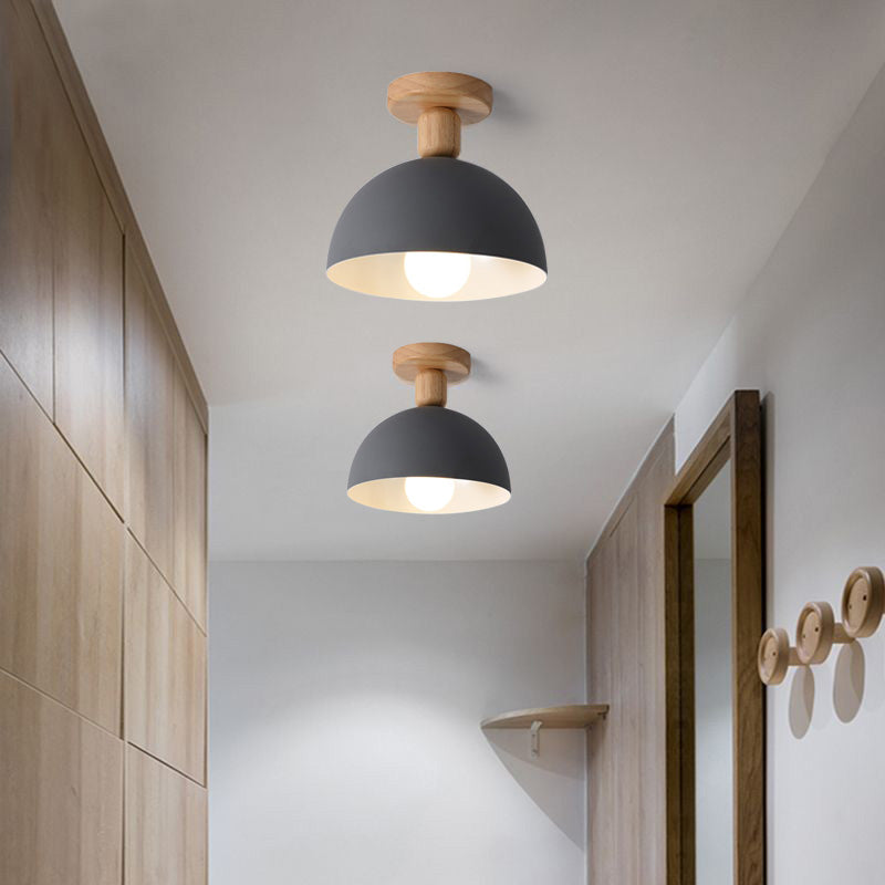 Muto Modern LED Wood Dome Ceiling Light - Neutralighting
