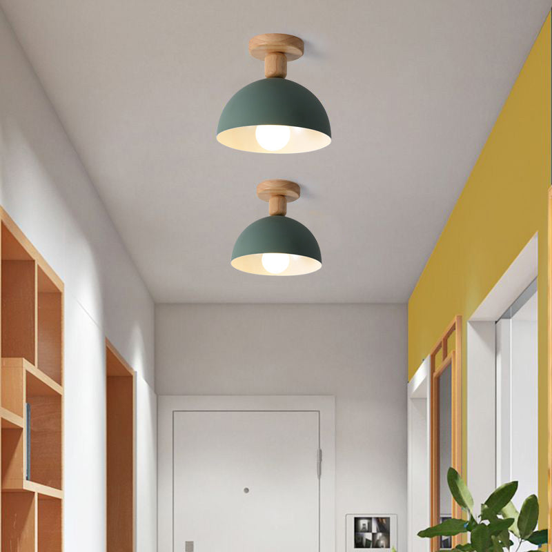 Muto Modern LED Wood Dome Ceiling Light - Neutralighting